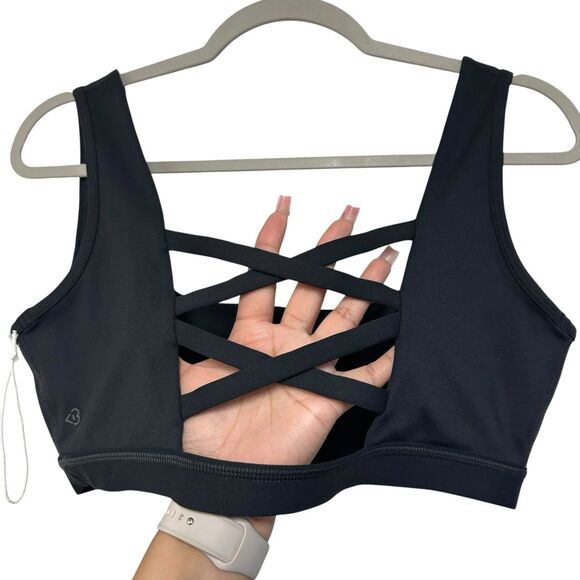 Blogilates Criss Cross Sports Bra Womens Large Black Unpadded Stretch - Picture 5 of 8